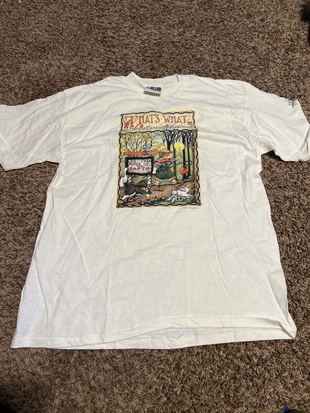 Vintage 1990s Mary Engelbreit That's What Friends Are For Graphic T-Shirt XL